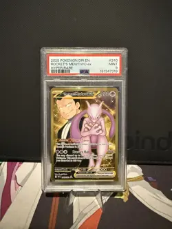 2025 POKEMON DRI EN-DESTINED RIVALS HYPER RARE TEAM ROCKET'S MEWTWO EX PSA 9 - Image 1