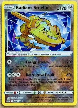 2022 POKEMON TCG LOST ORIGIN RADIANT STEELIX HOLO 124/196 NM+ - Image 1