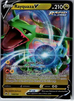 Rayquaza V 100/159 Crown Zenith - Pokemon Card - NM - Image 1
