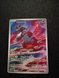 Pokemon TCG Groudon Illustration Rare Holo Card Paradox Rift 199/182 - Image 1