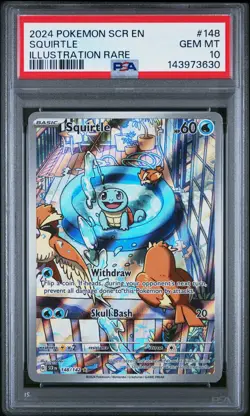 2024 POKEMON SCR EN-STELLAR CROWN ILLUSTRATION RARE #148 SQUIRTLE PSA 10 - Image 1