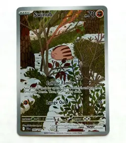 Pokemon TCG Swinub 165/159 FULL ART Holo IR Journey Together NM - Image 3