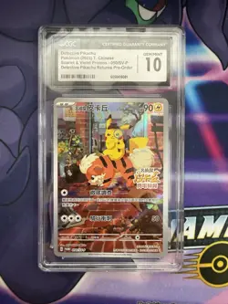 CGC 10 GEM MINT Chinese Detective Pikachu 050/S-P Pre Order Promo Holo Pokemon - Image 1
