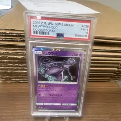PSA 9 Pokemon Mewtwo Holo Rare 036/095 Sm10 Double Blaze Japanese - Image 1