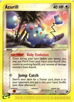 Pokemon TCG Azurill 31/100 Sandstorm Regular Uncommon VLP - Image 1