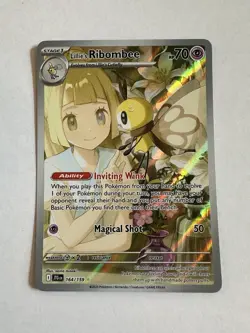 Lillie's Ribombee 164/159 SV09 Illustration Rare Pokemon TCG - Image 1