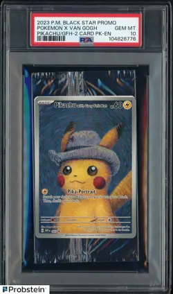 Pokemon Pikachu with Grey Felt hat Van Gogh 085 Graded Sealed Promo PSA 10 - Image 1