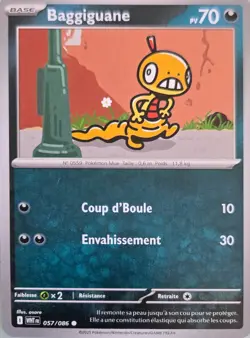 Carte Pokemon Baggiguane 057/086 Flamme Blanche Francais - Image 1