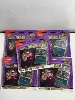 Lot of (5) Pokemon TCG Ascended Heroes Tech Sticker Collection 3-Pack Blisters - Image 1