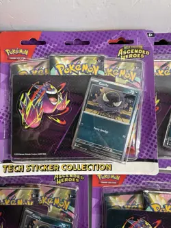 Lot of (5) Pokemon TCG Ascended Heroes Tech Sticker Collection 3-Pack Blisters - Image 4