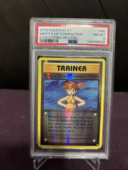 2016 Pokemon XY Evolutions Misty’s Determination Reverse Foil #80 PSA 8 - Image 1