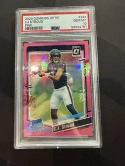 2023 Donruss Optic CJ Stroud Pink #244 (RC) PSA 10🔥🔥 - Image 1