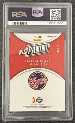 2025 Panini National Gold Pack VIP #1 Caitlin Clark Blue Sparkle #/75 PSA 10 - Image 2