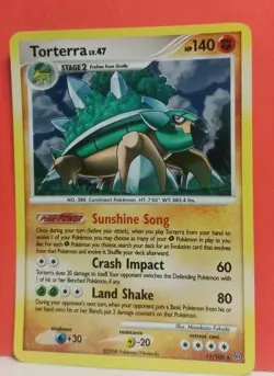 Torterra Lv. 47 11/100 Stormfront Holo Rare Pokemon Card Nintendo 2007 - Image 3