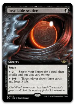 Insatiable Avarice (Extended Art) #325 (NM) Thunder Junction OTJ Magic MTG - Image 1