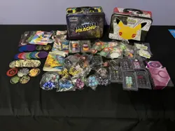 Pokemon TCG Mixed Lot Accessories Coins Dice Detective pikachu & 25th box - Image 1