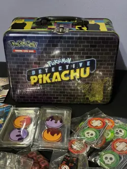 Pokemon TCG Mixed Lot Accessories Coins Dice Detective pikachu & 25th box - Image 2