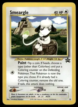 Pokemon Cards Smeargle 32/53 WoTC Promo Promo NM - Image 1