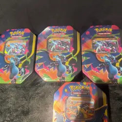 Pokemon Mega Charizard EX Tins X5 New Sealed - Image 4