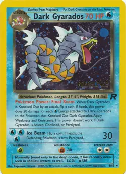 Dark Gyarados 2000 Team Rocket Prerelease 8/82 Holo Black Star Promo Pokemon TCG - Image 1