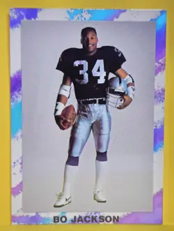 1990 🏈 Bo Jackson Bo Knows Football Promo Los Angeles Raiders - Image 1