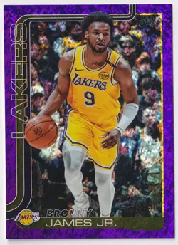 2025-26 Topps #152 Bronny James Jr. Purple Holo Foil #/250 Los Angeles Lakers - Image 1