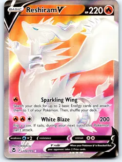 Reshiram V (Full Art) 172/195 Near Mint SWSH12: Silver Tempest Pokemon Shipnow - Image 1