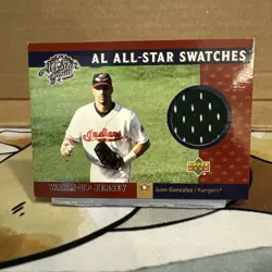 Juan Gonzalez 2002 Upper Deck All Star Game Swatches Relic Texas Rangers - Image 1