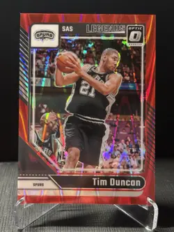 2024-25 Panini Donruss Optic - Legends Tim Duncan #248 Red Seismic Prizm /149 - Image 1