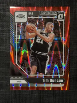 2024-25 Panini Donruss Optic - Legends Tim Duncan #248 Red Seismic Prizm /149 - Image 4