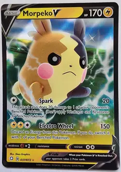 Pokemon Trading Card TCG Morpeko V Full Art Holo 037/072 Nintendo 2021 - Image 1