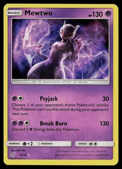 Pokemon Card - Mewtwo Detective Pikachu 12/18 Holo Rare - Image 1