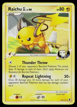 Pokemon Card - Raichu GL Rising Rivals 31/111 Rare - Image 1