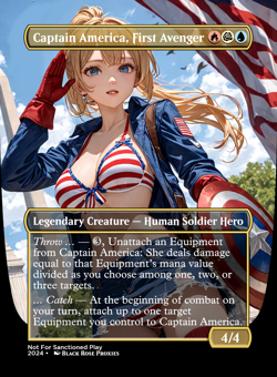 Captain America, First Avenger - MTG Anime Custom - Not For Sanctioned Play - Image 1
