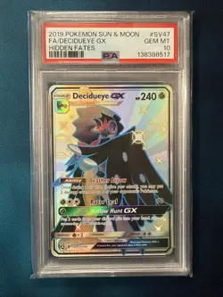 Pokemon Decidueye GX Full Art Holo SV47/SV94 Hidden Fates PSA 10 2019 - Image 1