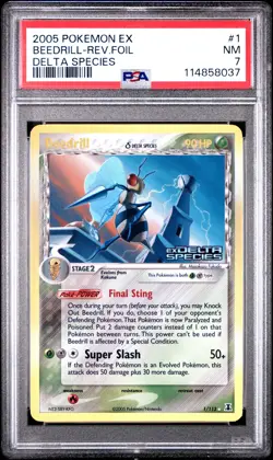 2005 POKEMON EX DELTA SPECIES BEEDRILL #1 REVERSE PSA 7 NM #114858037 - Image 1