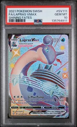 Pokemon Shining Fates Lapras VMAX SV111 PSA 10 - Image 1