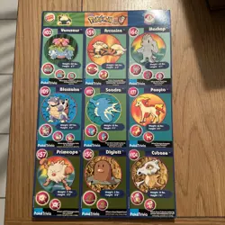Burger King’s Pokemon The First Movie Cards Master Training Sheet 3 Uncut - Image 1
