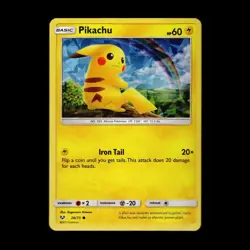 Pikachu 28/73 Shining Legends Cracked Ice Holo Common Pokemon TCG NM - Image 1