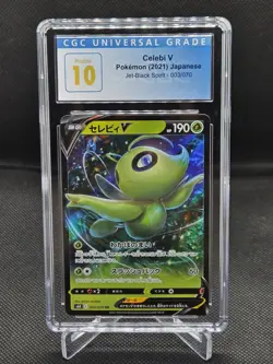 Pokemon Jet-Black Spirit Celebi V 003/070 CGC Pristine 10 - Image 1