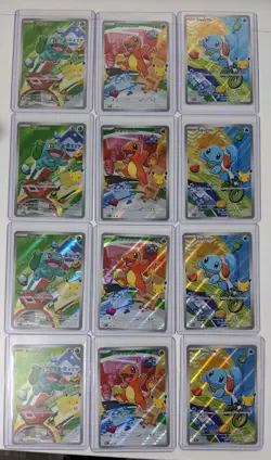 4 x Pokemon TCG First Partner Illustration Collection Kanto Starters Set NM! - Image 1