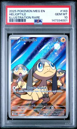 2025 POKEMON MEG EN-MEGA EVOLUTION #143 HELIOPTILE ILLUSTRATION RARE PSA 10 - Image 1