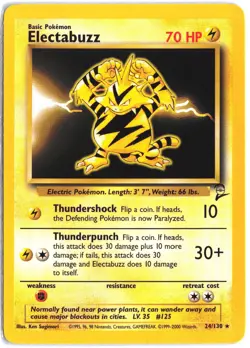 Electabuzz 24/130 Rare Base Set 2 Pokemon - Image 1