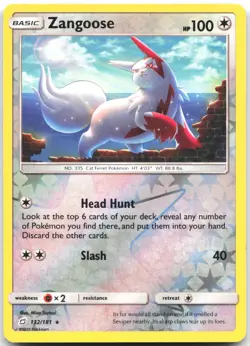 Zangoose 132/181 Holo Rare Team Up Pokemon Reverse Holo Near Mint - Image 1