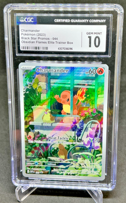 CGC 10 - 2023 Pokemon Obsidian Flames CHARMANDER Black Star Promo #044 (6096) - Image 1