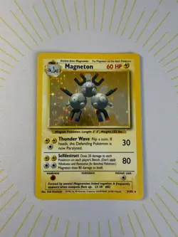 Pokemon Magneton 9/102 Base Set Holo 1999 WOTC Vintage LP/NM ✨ - Image 3