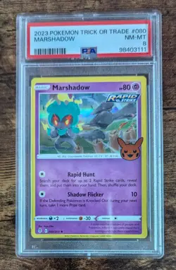 Marshadow 2023 Pokemon Trick Or Trade #80 PSA 8 - Image 1