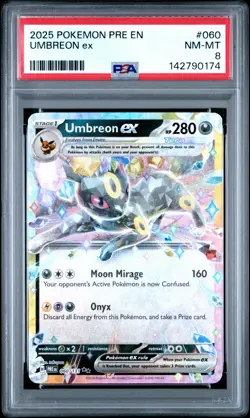 2025 POKEMON PRE EN-PRISMATIC EVOLUTIONS #060 UMBREON EX PSA 8 - Image 1