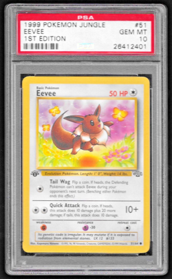 1999 Pokemon Jungle 1st Edition Eevee #51 PSA 10 GEM MINT - Image 1