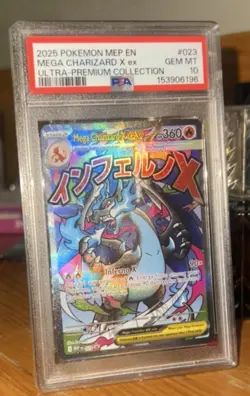 Pokemon Mega Charizard X ex 023 Me: Mega Evolution Promo Holo PSA 10 - Image 1